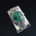 Classic Rolex Datejust Mint Green Sunburst Dial Watch