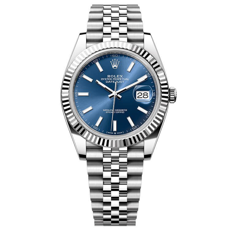 Luxury Rolex Datejust 41 Blue Dial Oyster Bracelet Watch