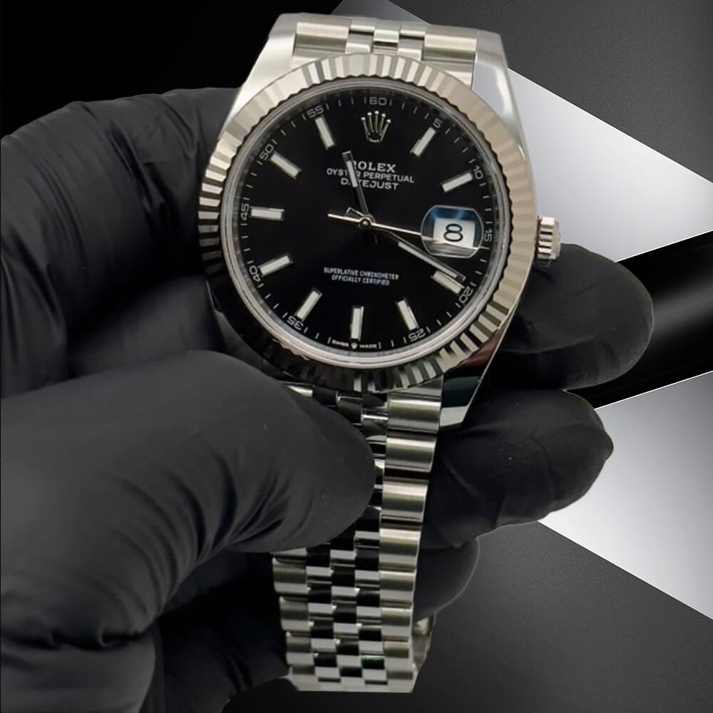 Timeless Black Face Rolex Datejust 41 Men's Watch for Business & Casual Wear